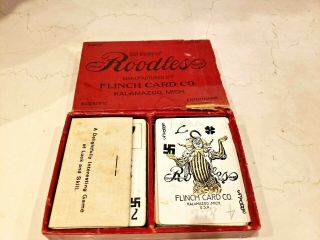 1912 The Game Roodles Plus Rare Joker Antique Good Luck Card Game