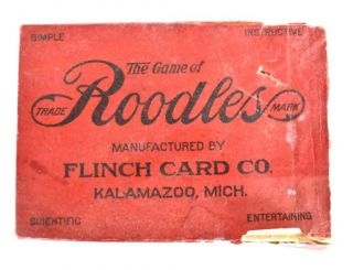 1912 The Game Roodles Plus Rare Joker Antique Good Luck Card Game 6