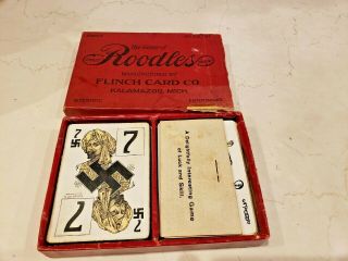 1912 The Game Roodles Plus Rare Joker Antique Good Luck Card Game 8