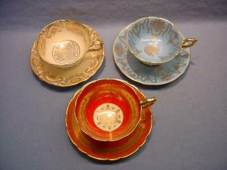 3 English Teacups & Saucers - Paragon,  Royal Stafford,  Coalport