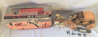 1955 Roy Rogers Fix It Chuckwagon Stage Coach Western Cowboy Toy With The Box