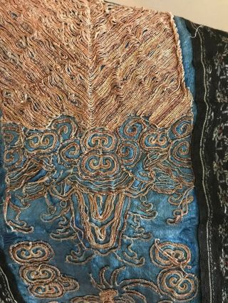 19th Antique Chinese Silk Embroidery Dragon