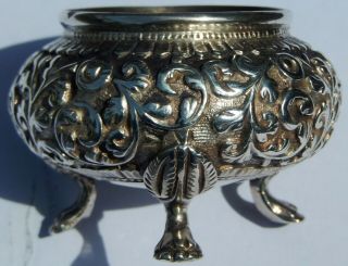Fine Quality Antique Indian Islamic Solid Silver Salt Cellar Kutch C1890