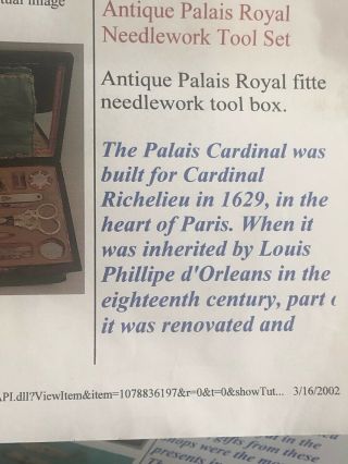 Antique Palais Royal Needlework Tool Set. 2