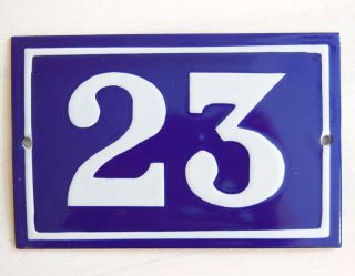 23 Blue Antique Number Sign Door House Wall Plaque Indoor Outdoor Decor
