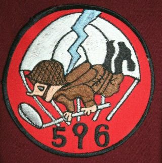 Vintage U.  S.  Army 596th Airborne Engineers Parachute Co.  Hand Embroidered Patch