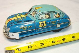 Marx Dick Tracy Two Tone Blue,  Small Squad Car With Gun (26)