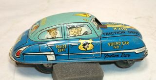 Marx Dick Tracy two tone blue,  small squad car with gun (26) 2