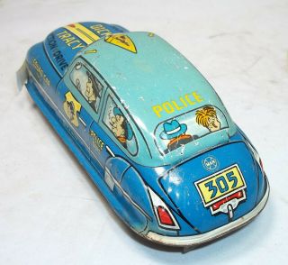 Marx Dick Tracy two tone blue,  small squad car with gun (26) 4