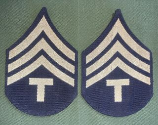 Us Army Vintage Technician 4th Grade Rank Patch Set Of 2 (a365)
