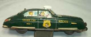 Marx Dick Tracy squad car no.  1,  beat up,  but roof light is intact (11) 2