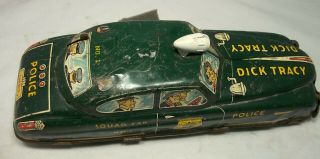 Marx Dick Tracy squad car no.  1,  beat up,  but roof light is intact (11) 5