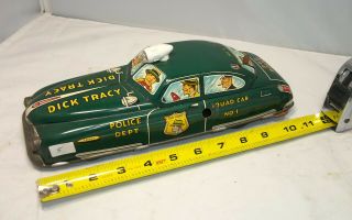 Marx Dick Tracy Squad Car No.  1,  Tin Windup 11 In.  (5)