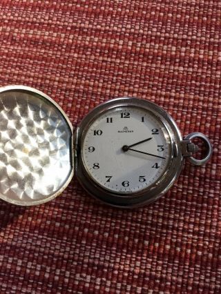 Vintage Bucherer Ladies Pocket Watch Swiss 17 Jewel Stainless