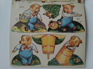 Vintage 1939 Three Little Pigs Cut Out Book Paper Dolls Toy 1930s Uncut Whitman 3