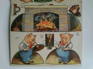 Vintage 1939 Three Little Pigs Cut Out Book Paper Dolls Toy 1930s Uncut Whitman 4