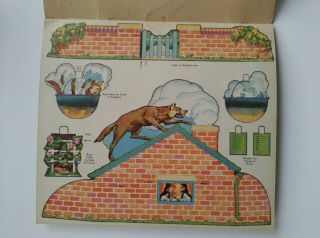 Vintage 1939 Three Little Pigs Cut Out Book Paper Dolls Toy 1930s Uncut Whitman 5