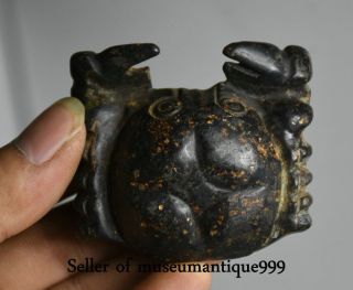 5.  5cm Old Chinese Hongshan Culture Jade Carved Crab Animal Statue Sculpture Aa2