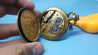 ANTIQUE LION PEUGEOT VERY RARE GOLD FILLED POCKET WATCH 4
