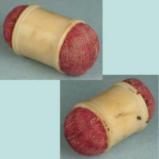 Antique Carved Vegetable Ivory Emery Cushion English Circa 1880