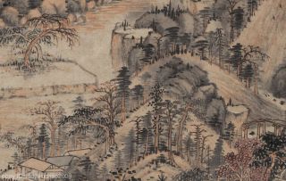 Chinese old scroll painting Sansui Landscape Dwellings in FuChun Mountain 4
