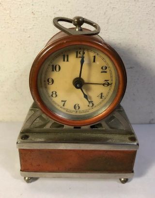 Vintage 1920’s Art Deco German Clock Travel Desk Table Alarm Music Box