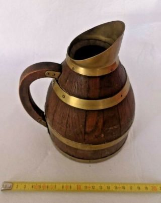 French Vintage Wine Or Cider Brass & Wood /copper Jug/ewer/pitcher N°2
