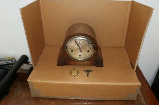 Enfield Vintage Admiral Hat Mantel Clock With Pendulum And Key