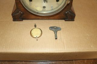 Enfield Vintage Admiral Hat Mantel Clock with Pendulum and Key 4