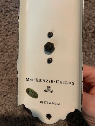 Mackenzie Childs White Flower Enamel Coat Towel Cottage Hanger Hook rack Rare 3
