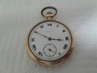 Antique Pocket Watch Elgin 17 J Engraved Case C 1914