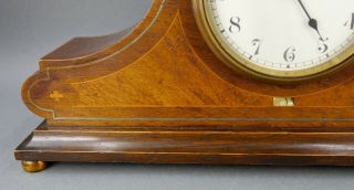 Fine Antique Swiss Marquetry Wood Case Buren Small Mantle Table Clock 3