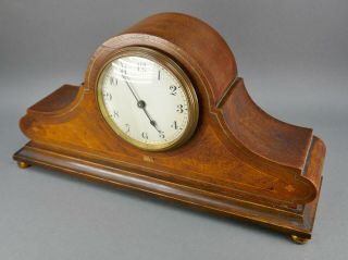 Fine Antique Swiss Marquetry Wood Case Buren Small Mantle Table Clock 5