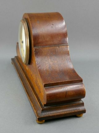 Fine Antique Swiss Marquetry Wood Case Buren Small Mantle Table Clock 6