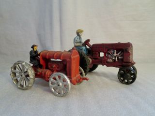 Antique/vintage Cast Iron Toy Tractors Hubley & Auburn