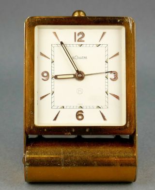 Fine Antique Art Deco Lecoultre Swiss 8 Day Miniature Table Alarm Travel Clock
