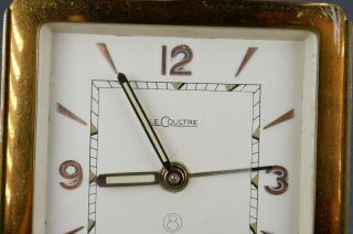 Fine Antique Art Deco LeCoultre Swiss 8 Day Miniature Table Alarm Travel Clock 2
