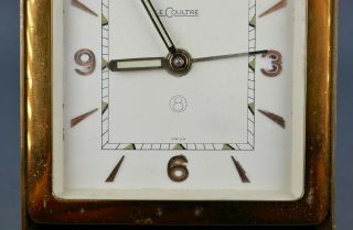 Fine Antique Art Deco LeCoultre Swiss 8 Day Miniature Table Alarm Travel Clock 3