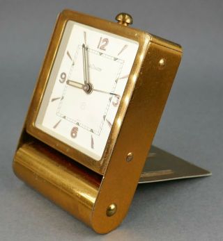 Fine Antique Art Deco LeCoultre Swiss 8 Day Miniature Table Alarm Travel Clock 4