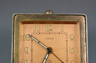 Fine Antique Art Deco LeCoultre Swiss 2 Day Miniature Table Alarm Travel Clock 2