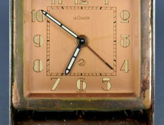 Fine Antique Art Deco LeCoultre Swiss 2 Day Miniature Table Alarm Travel Clock 3