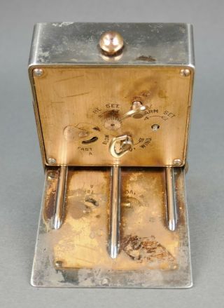 Fine Antique Art Deco LeCoultre Swiss 2 Day Miniature Table Alarm Travel Clock 6