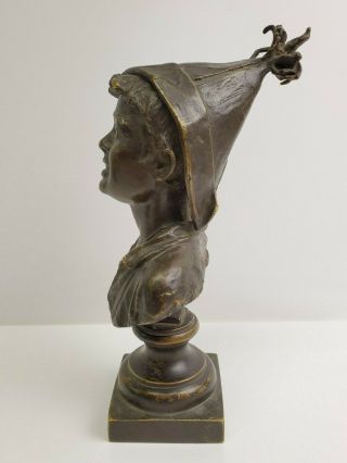 Vintage Brass / Metal Bust of Robin Hood,  Italian Art 2