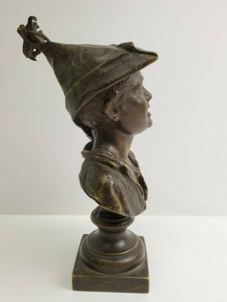 Vintage Brass / Metal Bust of Robin Hood,  Italian Art 4