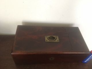 Antique English Figured Mahogany Wood Box circa 1840 mid 19th C AAFA 4