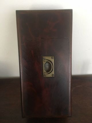 Antique English Figured Mahogany Wood Box circa 1840 mid 19th C AAFA 7