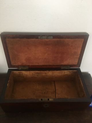 Antique English Figured Mahogany Wood Box circa 1840 mid 19th C AAFA 8