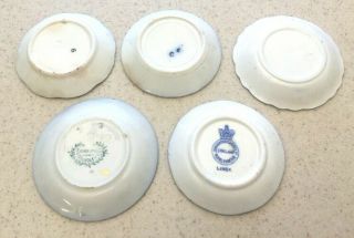 5 Vintage Flow Blue & White Porcelain Butter Pats Maddock Grindley Johson Bros. 2