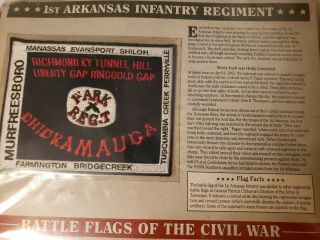 1st Arkansas Infantry Regiment Battle Flags Of The Civil War Patch