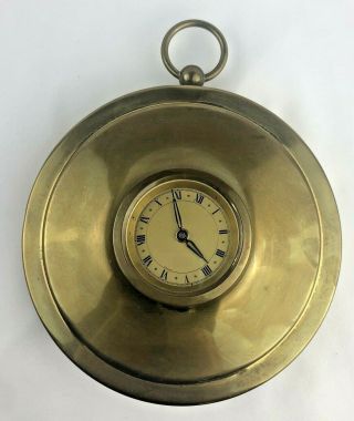Antique Brass/metal Giant 6 " Pocket Watch Style Wall Clock Germany